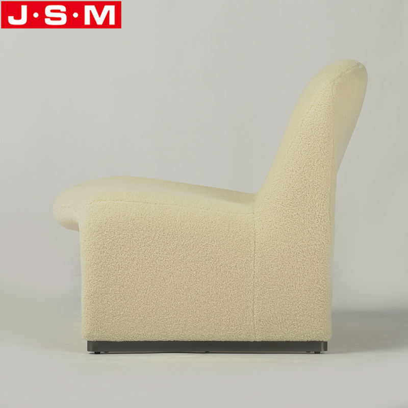 New Design One Seat Backrest Wooden Frame Armless White Chair