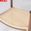 Paper Rope Seat Wood Dining Chair For Waiting Dining Room Restaurant