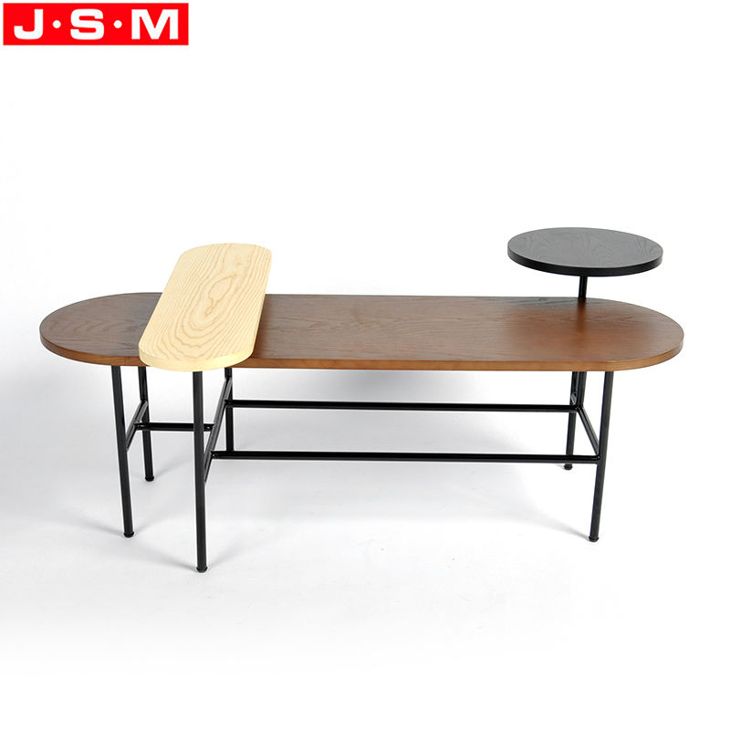 New Design Veneer Table Top Coffee Table Furniture Metal Base Coffee Shop Tea Table