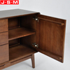 Brown Ash Timber Base Wooden 3 Drawer 2 Door Living Room Cabinet