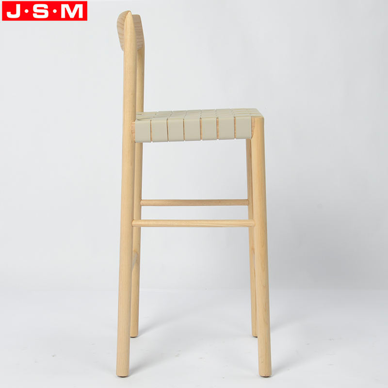Beautiful Restaurant Counter Shop White Wood High Back Chair Bar Stool