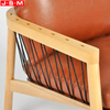 Modern Lounge Living Room Outdoor Garden Wood Frames Leather Upholstered Armchair