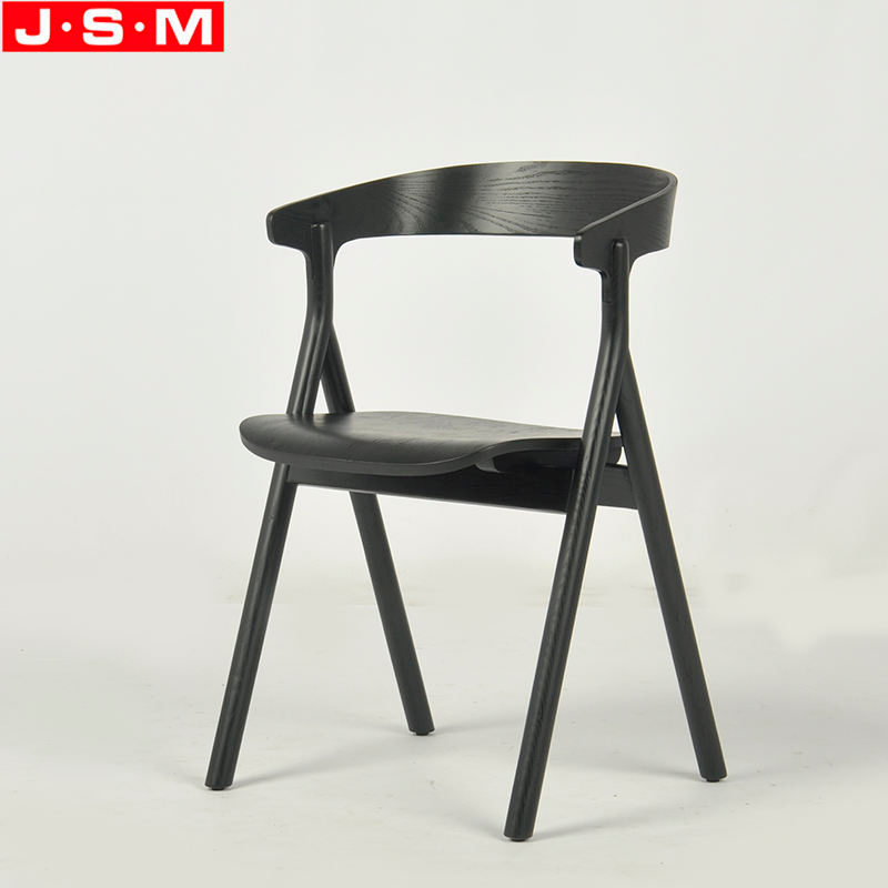 Home Furniture Coffee Restaurant Veneer Back And Seat Armchair Ash Timer Frame Dining Chair