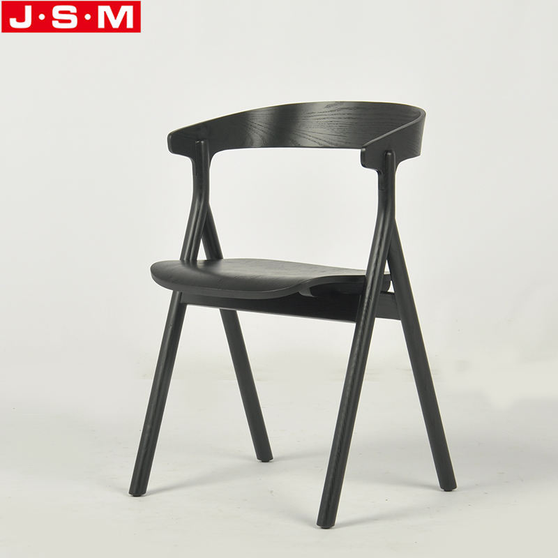 Home Furniture Coffee Restaurant Veneer Back And Seat Armchair Ash Timer Frame Dining Chair