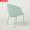 High Quality Wooden One Seat Light Green Low Back Metal Base Dining Chair