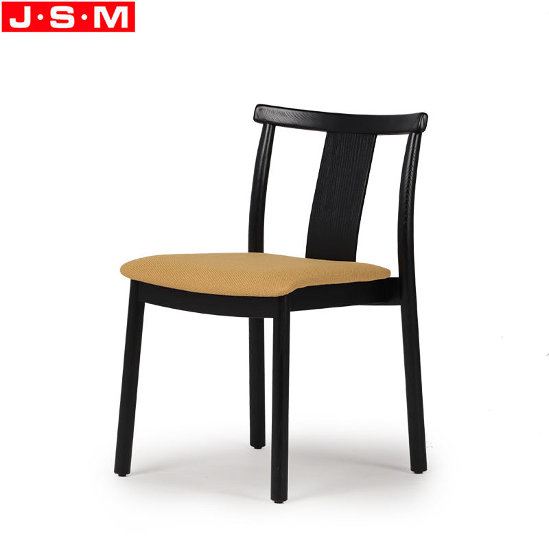 Modern Design Restaurant Furniture Wooden Dining Chair With Fabric Leather Seat