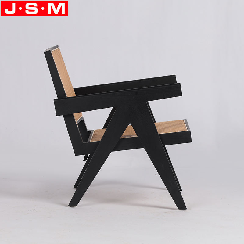 Elegant Rattan Back Seat Chairs Single Sitting Room Arm Chair Living Room Armchair