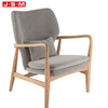 Modern Restaurant Living Room Wooden Frame Fabric Leisure Reclining Armchair