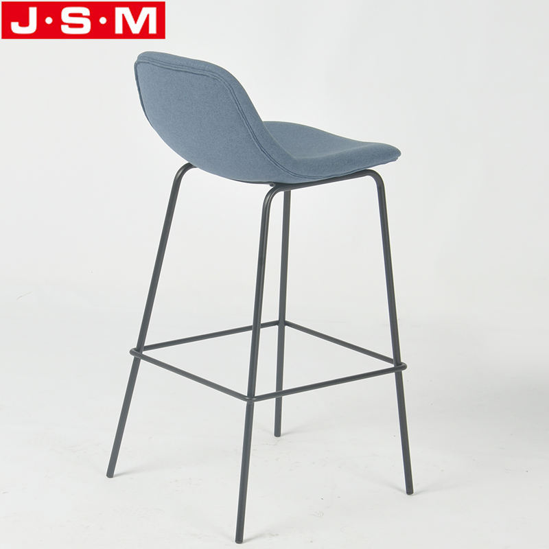 Industrial Design Outdoor Kitchen Metal High Square Bar Chair With Cushion