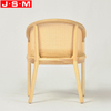 Elegant Modern Plastic Rattan Back Outdoor Wooden Cushion Seat Dining Room Chairs