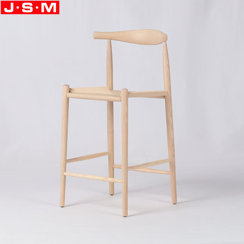 Factory Wholesale Backrest Bar Chair Household Ash Frame Bar Stool High Chair Coffee Shop Minimalist Barstools