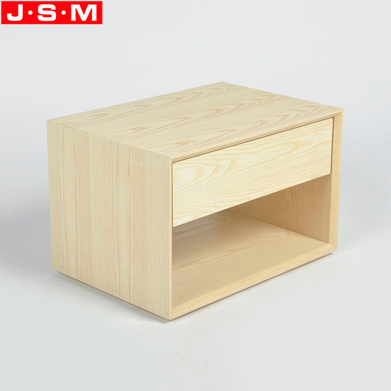 Wooden Bedside Cabinet 1 Drawer Side Tables Solid Timber Edge Nightstand