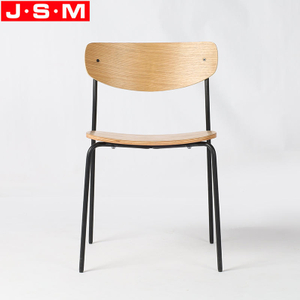 Simple Design Dining Chair Plywood Metal Frame Dining Chair Can Stackable