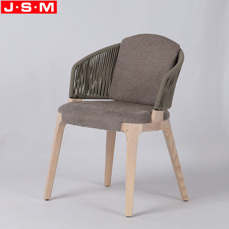 Factory Wholesale Home Furniture Cuton Rope Woven Dinning Chair Base Ash Wood Leisure Dinning Chair
