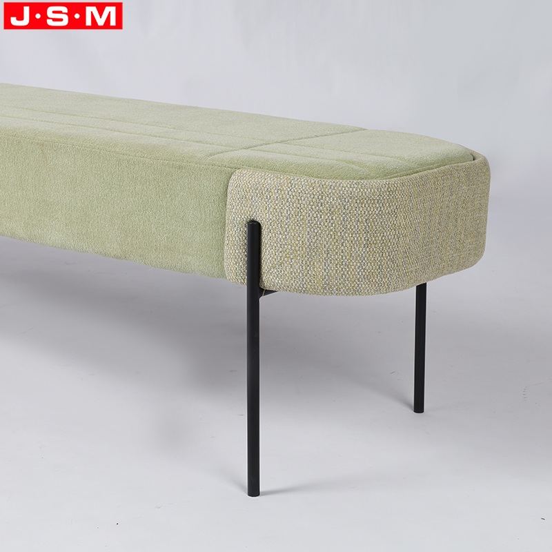 Metal Legs Bench Fabric Seat Bench Chairs