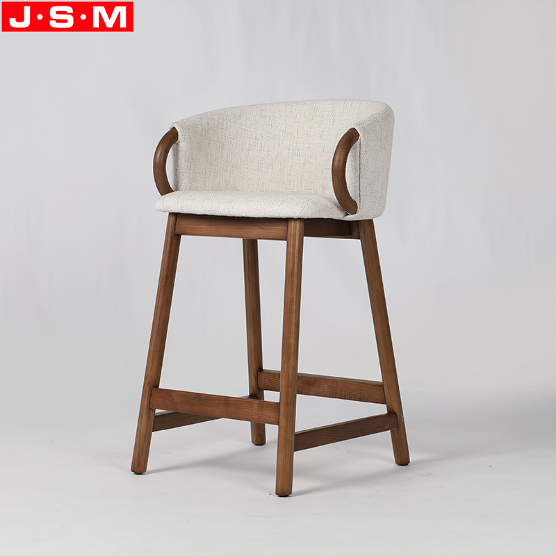Breakfast Bar Stools Upholstered Fabric Seat High Stool