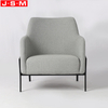 Gray Simple Wooden Comfortable Accent Metal Frame Fabric Armchair
