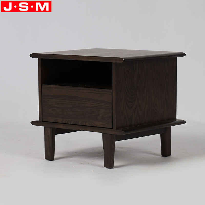New Design Veneer Carcase Wooden Nightstand Bedroom Furniture Bedside Table