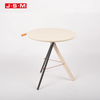 Simple Coffee Design Afternoon Portable Triangular Foundation Frame Tea Modular Metal Base Solid Wood Log Coffee Table