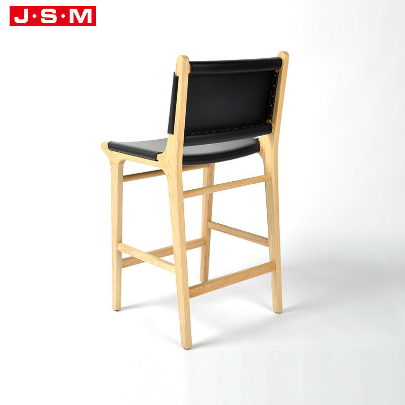 Vintage Cushion Seat Furniture Low Back Wood Leg Bar Stools