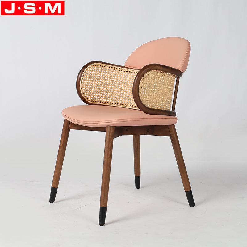 Hotel Wooden Dining Room Home Cushion Seat Dining Chairs With Black Legs
