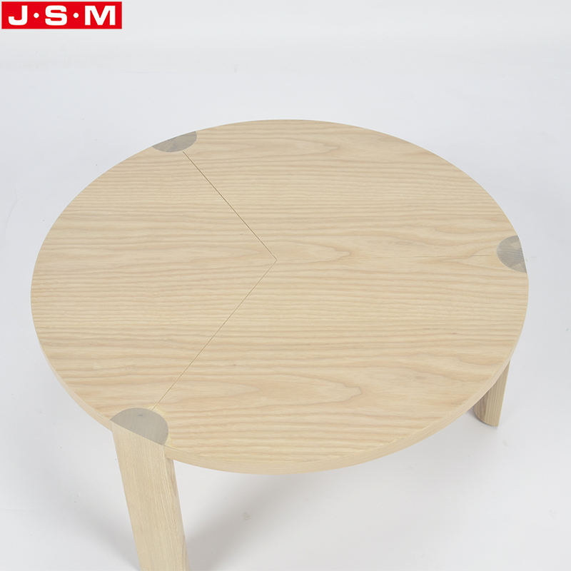 Small Veneer Table Top Wooden Round Coffee Table Buff Tea Table