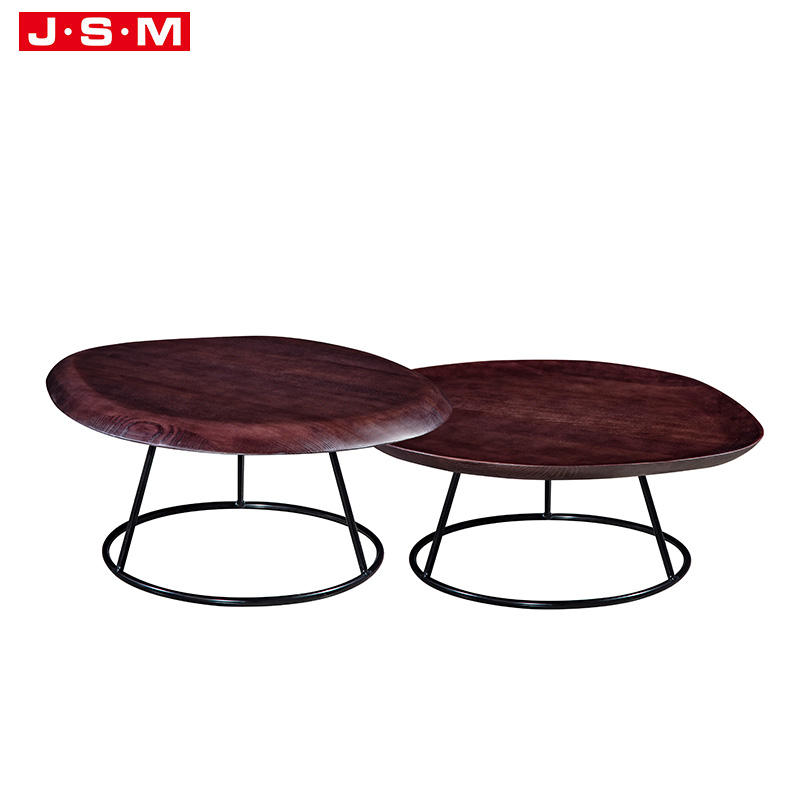 Cheap Modern Restaurant Furniture Coffee Dining Metal Base Table Wooden Dining Table