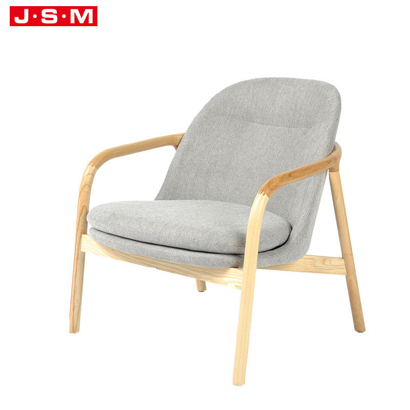 Indoor Fancy Living Room Furniture Ash Solid Wood Frame Single Room Seating Armchair Chair