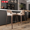 Hot Sale Luxury Modern Wooden Restaurant Furniture Bar Chair Coffee Kitchen Restaurant Back Rest High White Stool Bar Chair