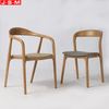 Nordic French Wooden Restaurant Chair European Dining Cushion Seat Dinning Chair