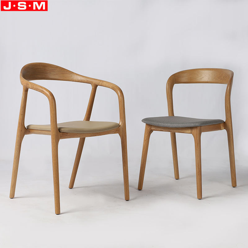 Nordic French Wooden Restaurant Chair European Dining Cushion Seat Dinning Chair