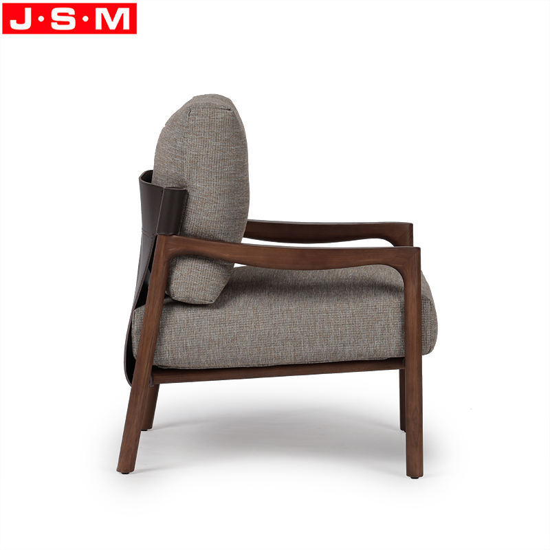 Upholstered Modern Nordic Armchair Living Room Wood Frame Armchair