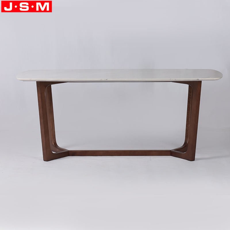 High Quality Durable Furniture Modern Marble Dining Table With Wooden Legs