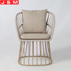 Moveable Cushion Seat Leisure Chair Metal Frame Armchair With Powder Coating Base