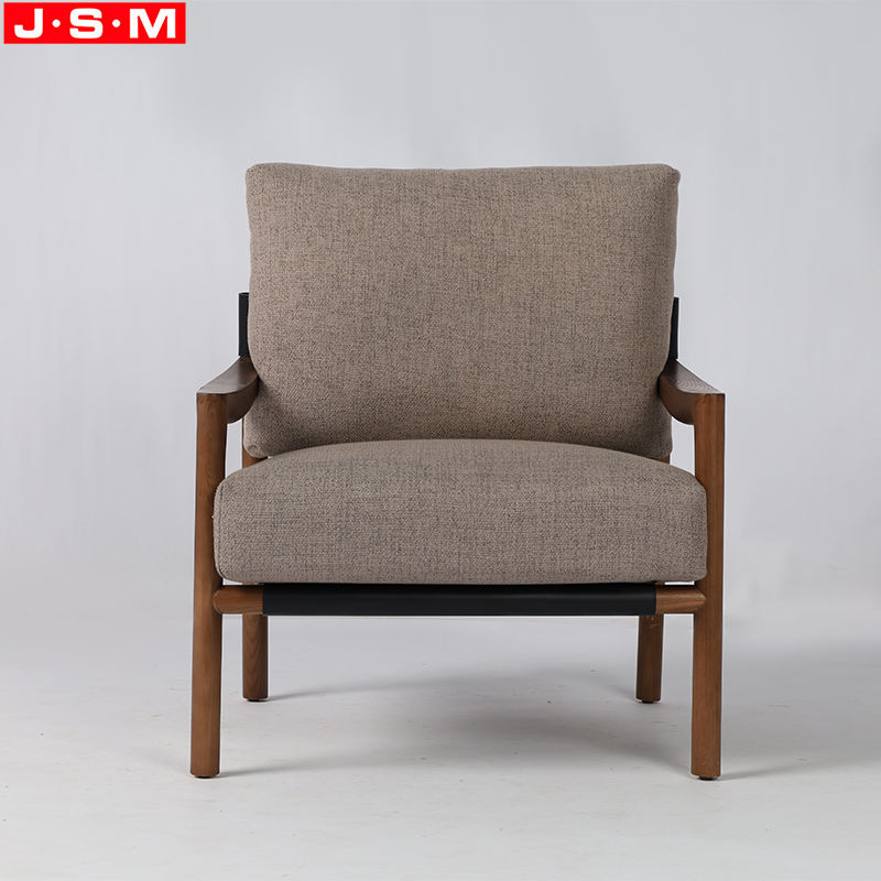 Timber Wood Cushion Fabric Arm Chair Single Chair Accent Armchair Chair