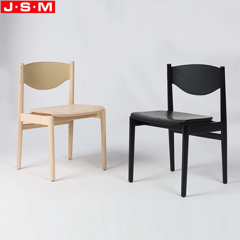 Living Furniture Simple Restaurant Dining Room Ash Timber Wooden Dining Chairs With Veneer Seat And Back
