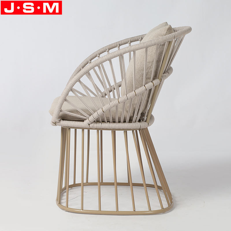 Moveable Cushion Seat Leisure Chair Metal Frame Armchair With Powder Coating Base