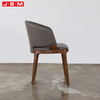 European Style Dining Leather Chair Home High Back Dining Chair With Wooden Legs
