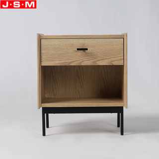 Wholesale Hot Sale Wooden Modern Metal Base Bedside Table Nightstand