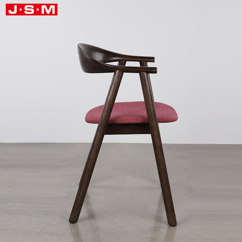 Modern Restaurant Hotel Wood High Back Cushion Seat Black Ash Timber Frame Dining Chair For Dining