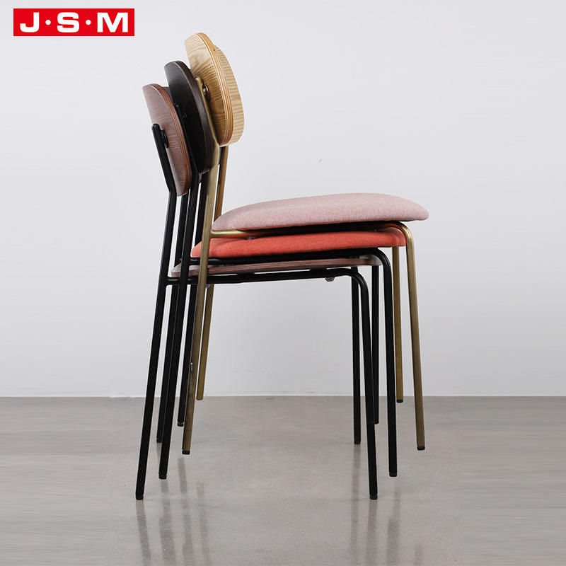 New Products Small Round High Back Soft Buff Wooden Dining Chair