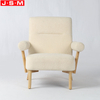 Hot Sale Single Seater Leisure Chair Fabric Wooden Leg Armchair