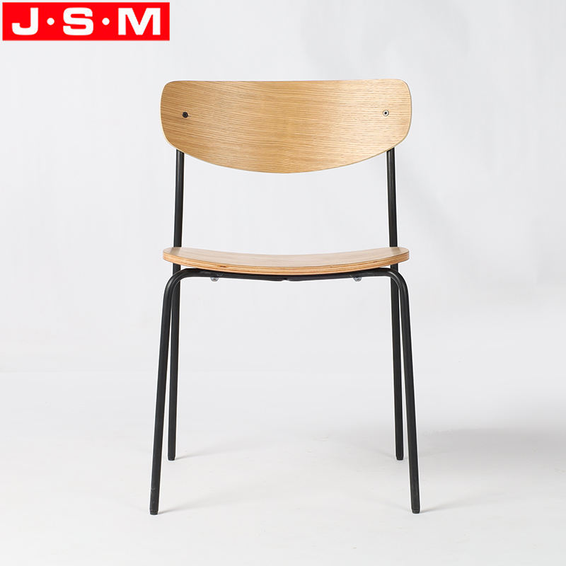 Classic Veneer Seat And Back Restaurant Kitchen Metal Frame Dinning Chair