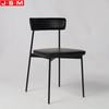 Metal Legs Restaurant Chair Black Home Dining Chair With Cushion Back And Seat