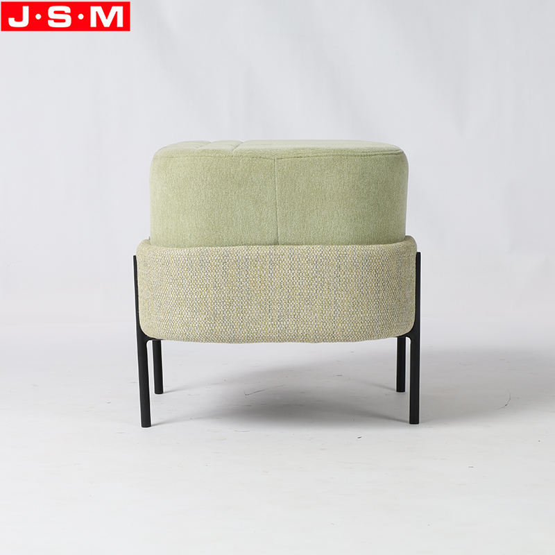 Oval Ottoman Stool Pouf Living Room Furniture Simple Home Metal Frame Ottoman