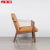 Quality Products Orange Fabric Leisure Chair Solid Wood High Back Armchair