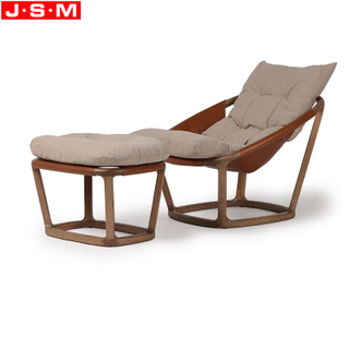 Balcony Furniture Single Seat Ottoman American Ash Fram Fabric Or Pu Upholstery Stool Ottoman