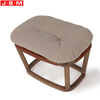 Balcony Furniture Single Seat Ottoman American Ash Fram Fabric Or Pu Upholstery Stool Ottoman