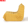 Living Room Yellow Floor Seating Sofa Chair Fabric Pleated Upholstery Comfortable Lazy Lounge Couch Sofa