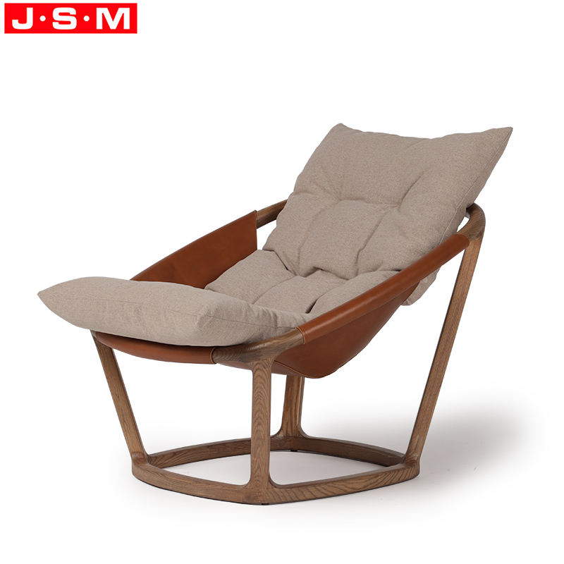 Balcony Furniture Single Seat Ottoman American Ash Fram Fabric Or Pu Upholstery Stool Ottoman